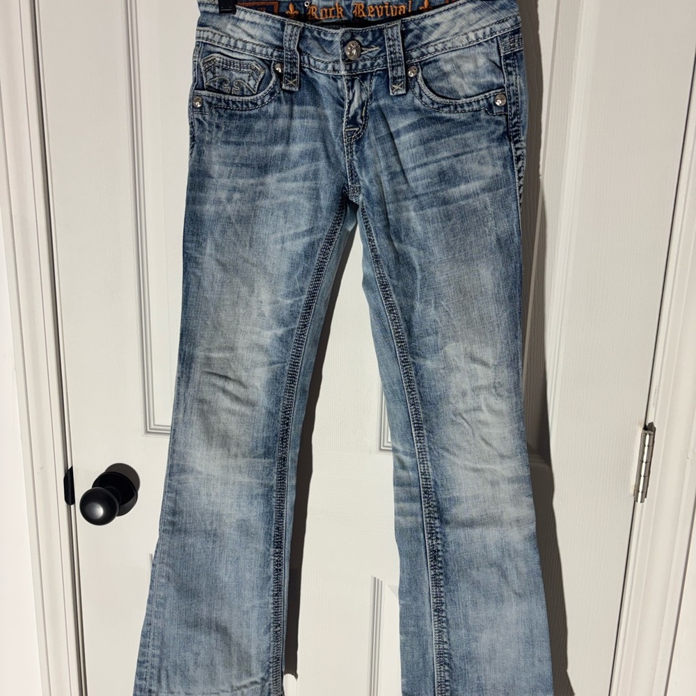 Rock Revival Faded Blue Boot Cut Jeans